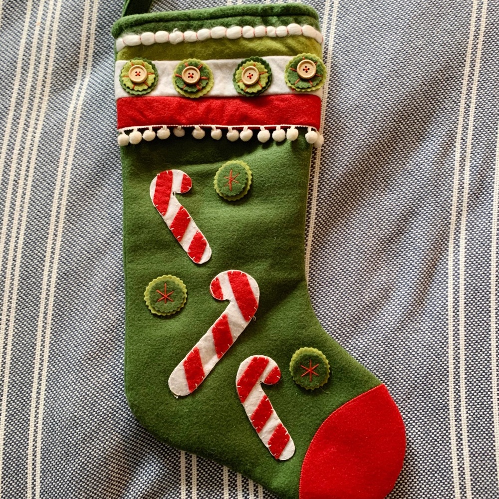Candy Cane Felt Appliqué Stocking